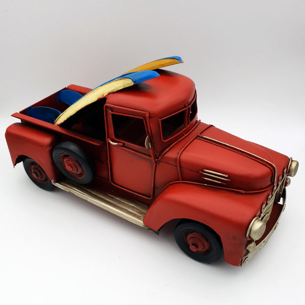 Vintage Pickup Truck Model Car in Metal, Collectible in Antique Retro Style, 1:20 Scale, 25 cm